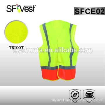 2015 New Products High Visibility lighted yellow and orange mixed color child safety vest
